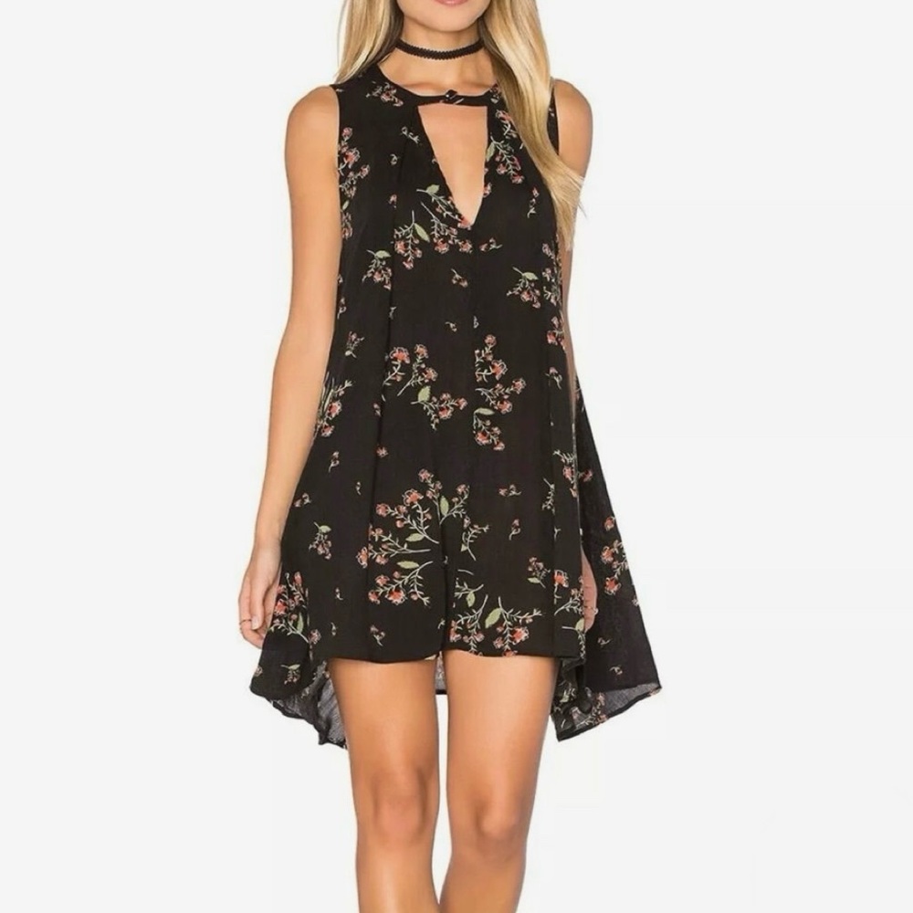 Free People Black Floral Sleeveless Dress